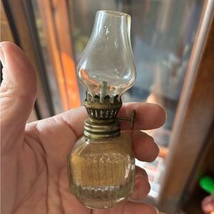 Vintage 19th century Glass Oil Lamp Accent